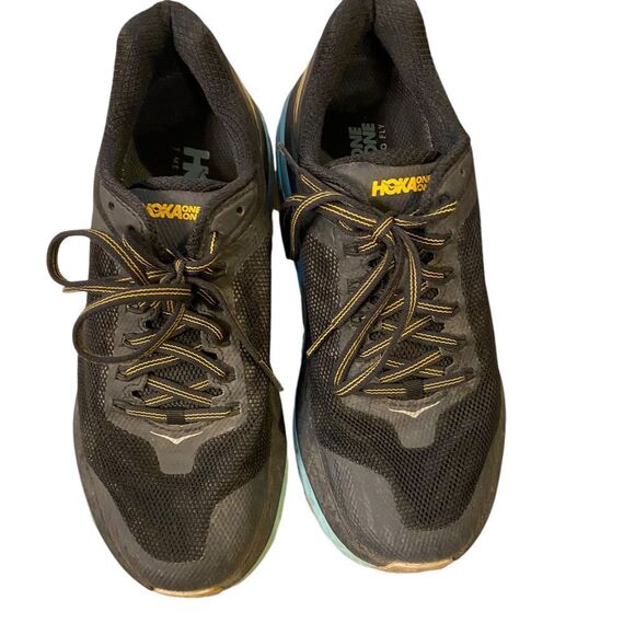 HOKA One One Challenger 5 Black Trail Running Shoes with Mint Sole Athletic Shoe - Picture 2 of 5